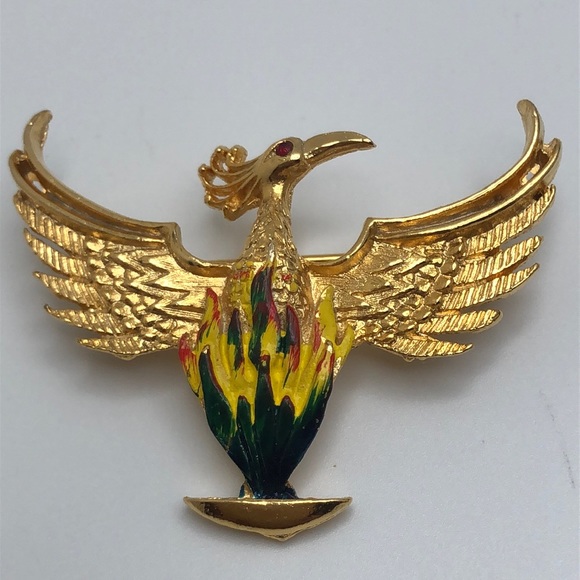 VTG Roma Firebird. brooch Pin Signed - Picture 1 of 4